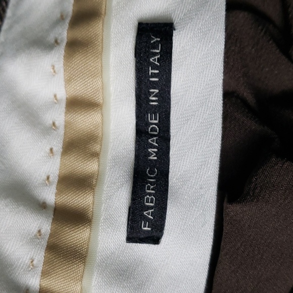 Talbots petites LUXE DONEGAL WINDSOR PANTS size 16P in mill brown/ivory multi - Picture 13 of 16